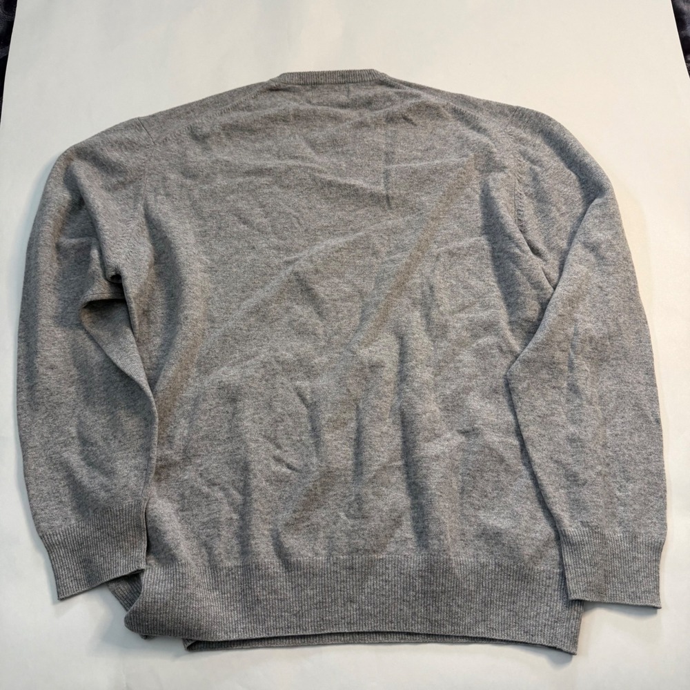 Alan Paine Men Grey V Neck Super Geelong Lambswool Sweater XXL 48 Old Money Core - Picture 2 of 8